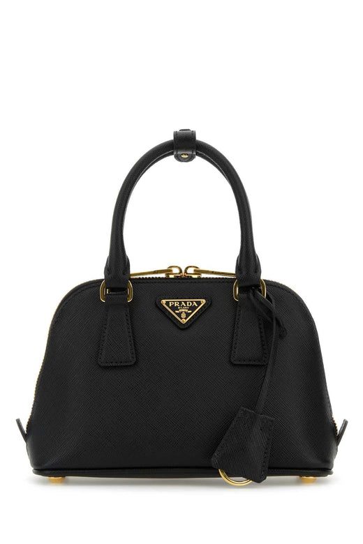 Prada Handle Top Bag — Black Vitello