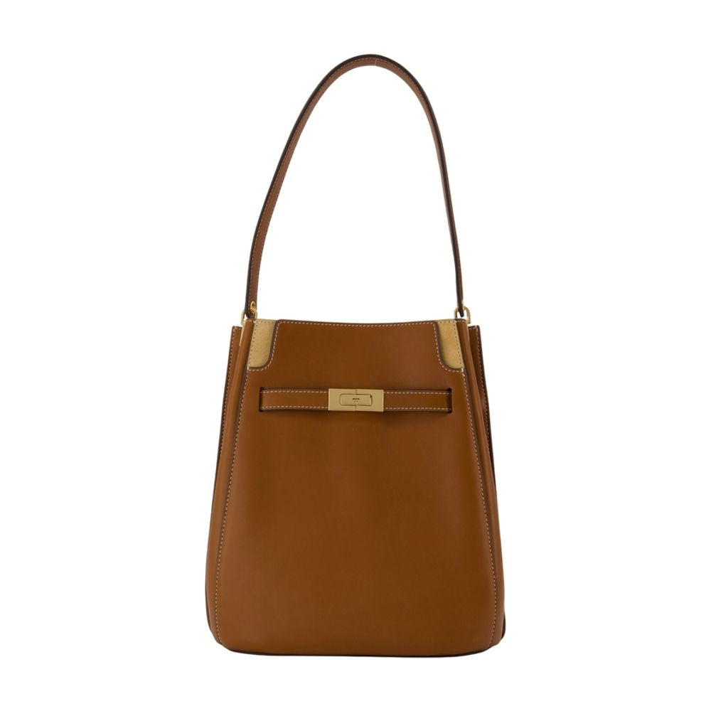 Tory Burch Lee Radziwill Shoulder Bag — Brown Calfskin