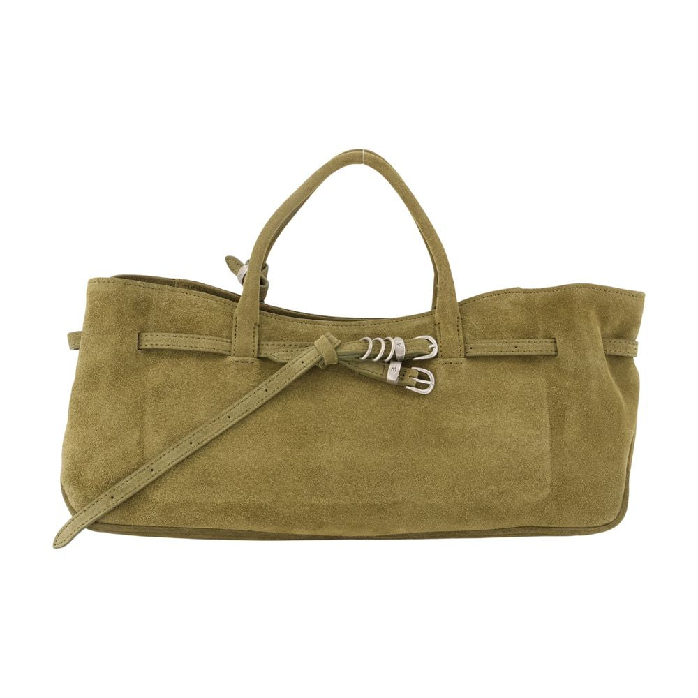 Marge Sherwood Suede With Belt Detail Shoulder Bag Khaki Cowhide