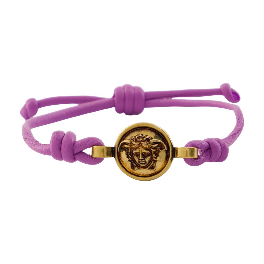 Versace Medusa Cord Bracelet — Purple Metal Bracelets