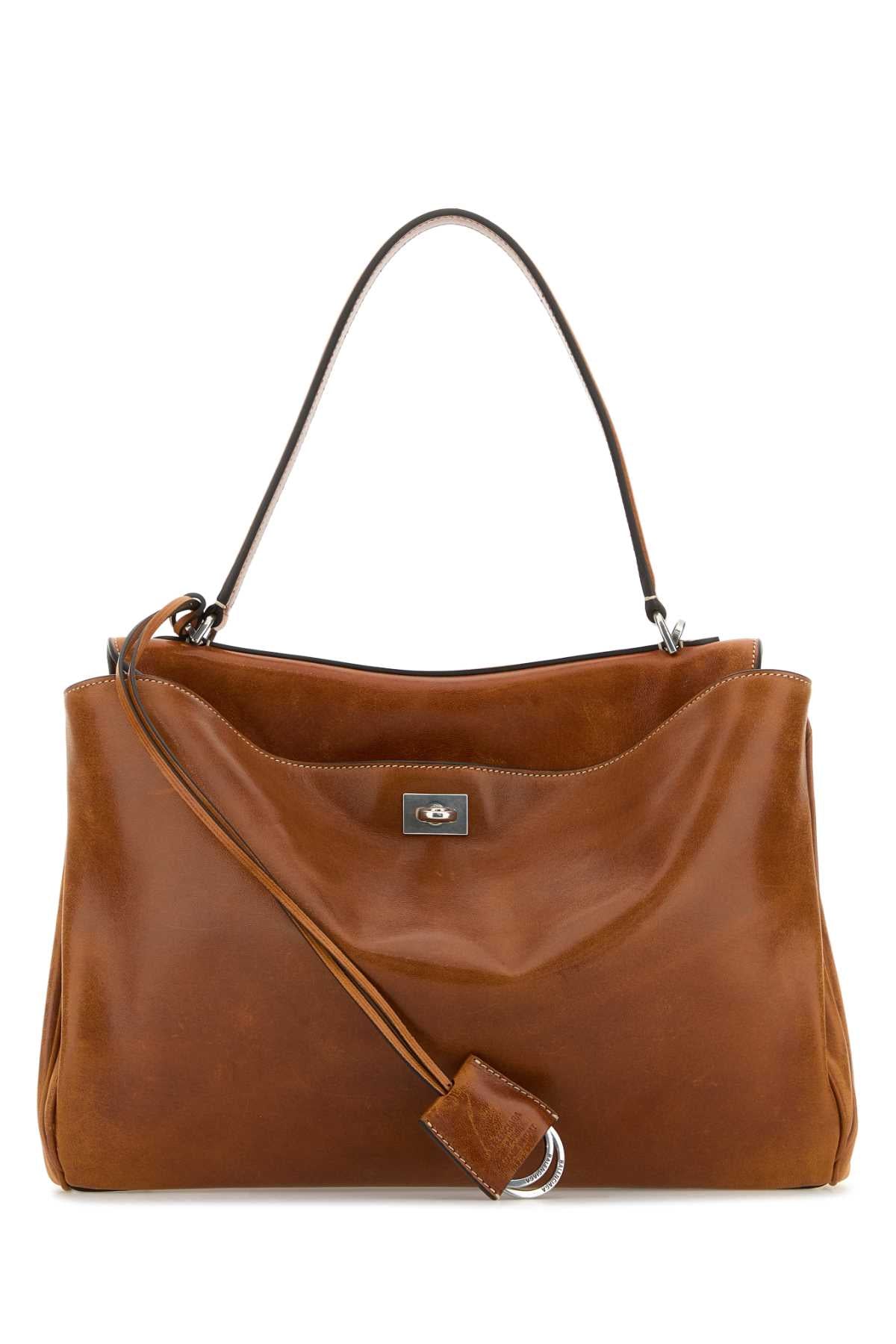 Balenciaga Leather Shoulder Bag — Brown