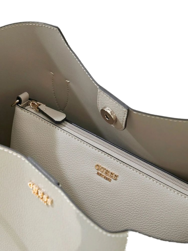 Guess Melody 2 1 Tote Bag — Beige Polyurethane