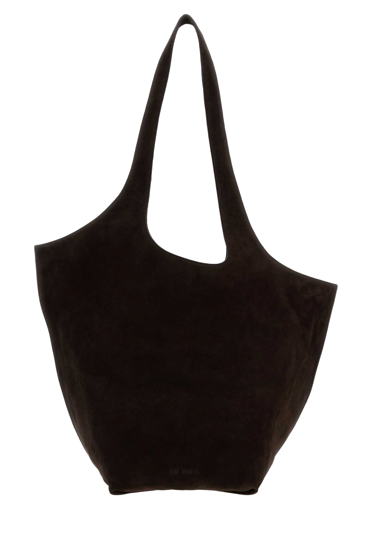 The Attico Scoop Shoulder Bag — Brown Exterior: Suede