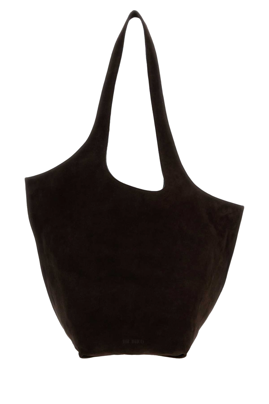 The Attico Scoop Shoulder Bag — Brown Exterior: Suede