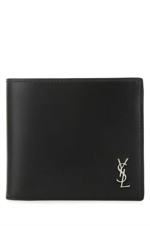 Saint Laurent Leather Wallet — Black Exterior