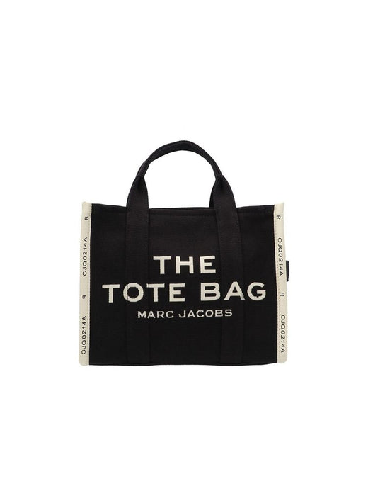 Marc Jacobs Logo-Print Canvas Tote Bag — Black Cotton