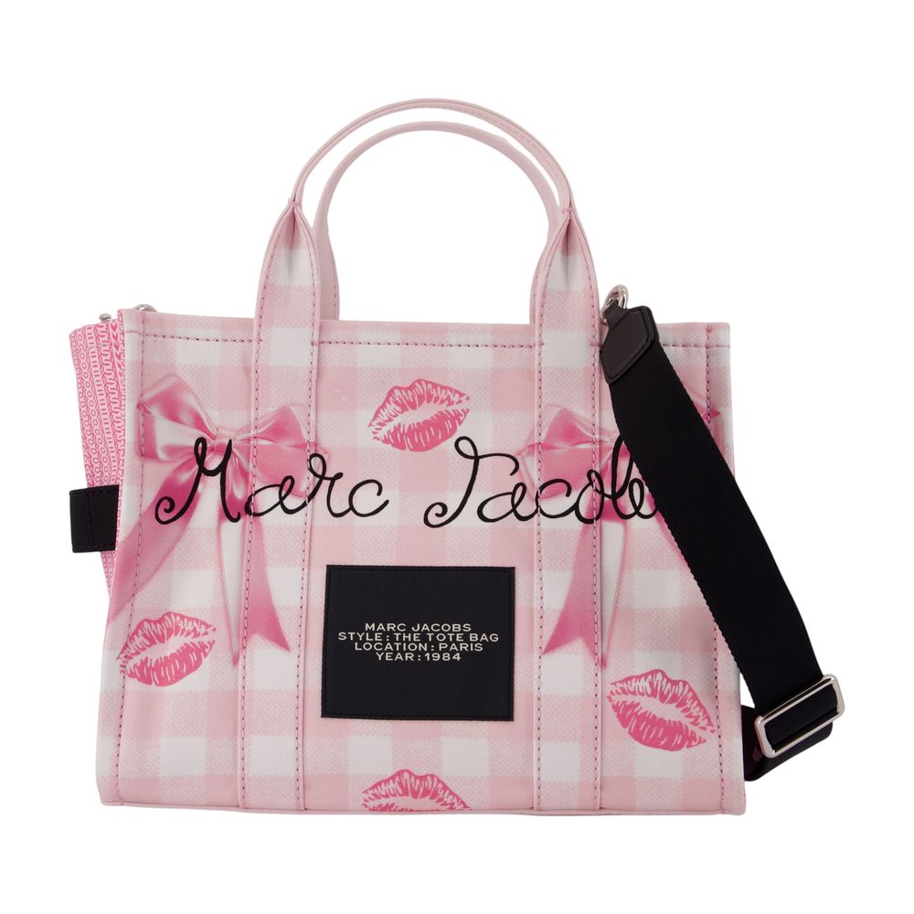 Marc Jacobs Quilted Lip-Print Tote Bag — Pink Cotton