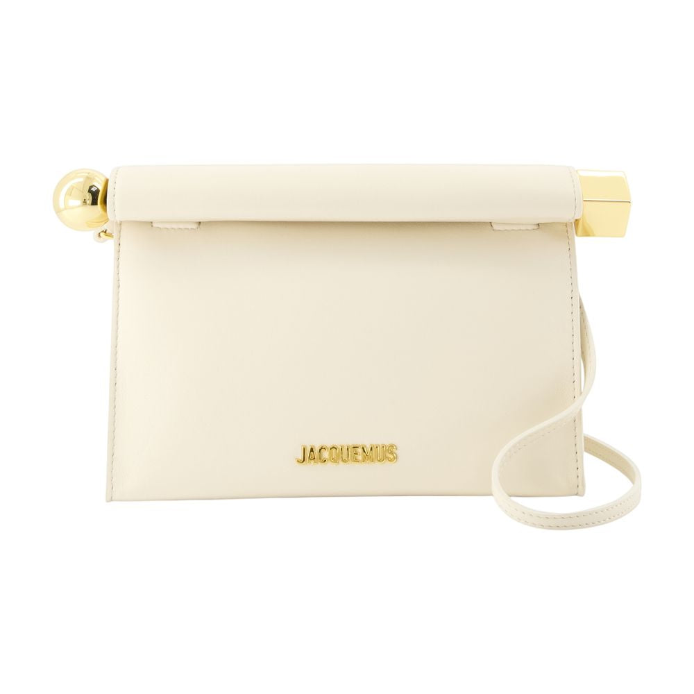 Jacquemus Le Sac Rond Carré Shoulder Bag — Beige Lambskin
