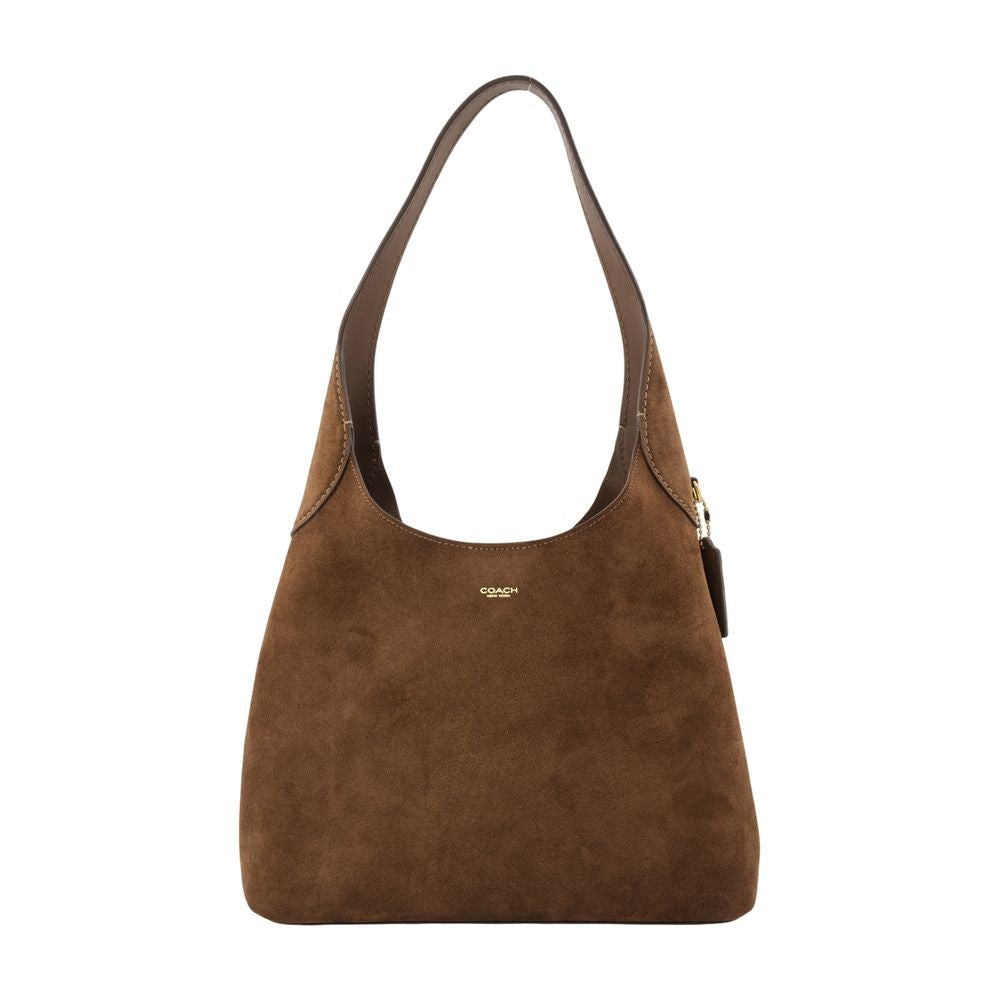 Coach Suede Shoulder Bag — Brown Cowhide