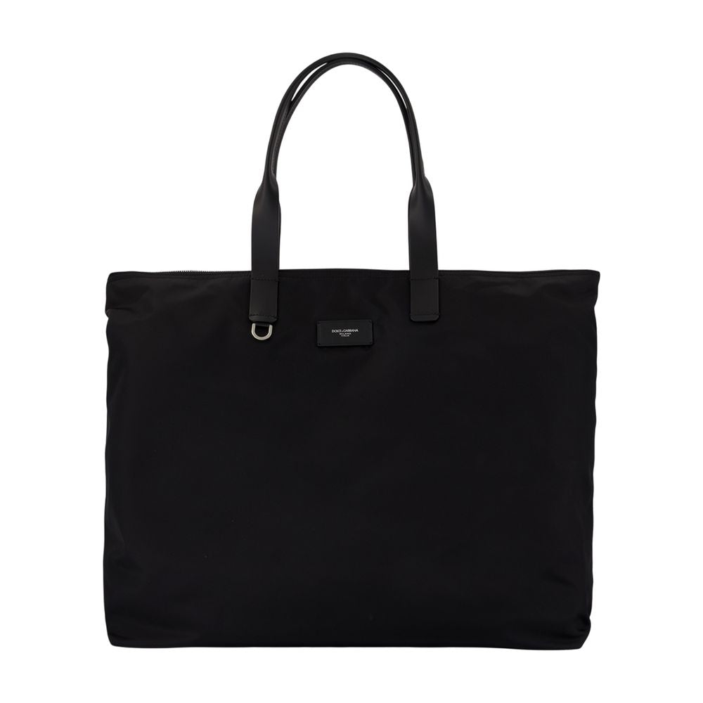 Dolce & Gabbana Calfskin Leather Tote Bag — Black