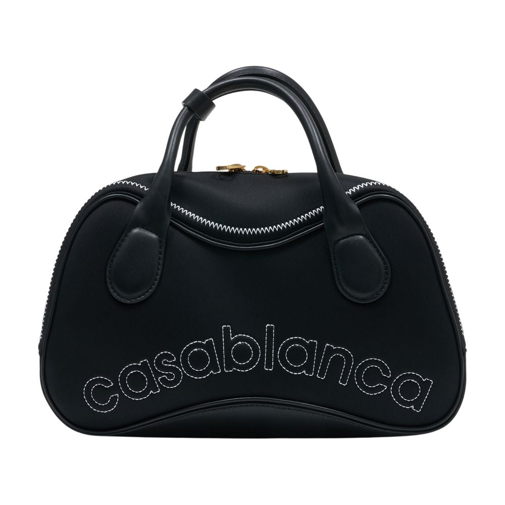 Casablanca Bowling-Shaped Calfskin Mini Bag — Black