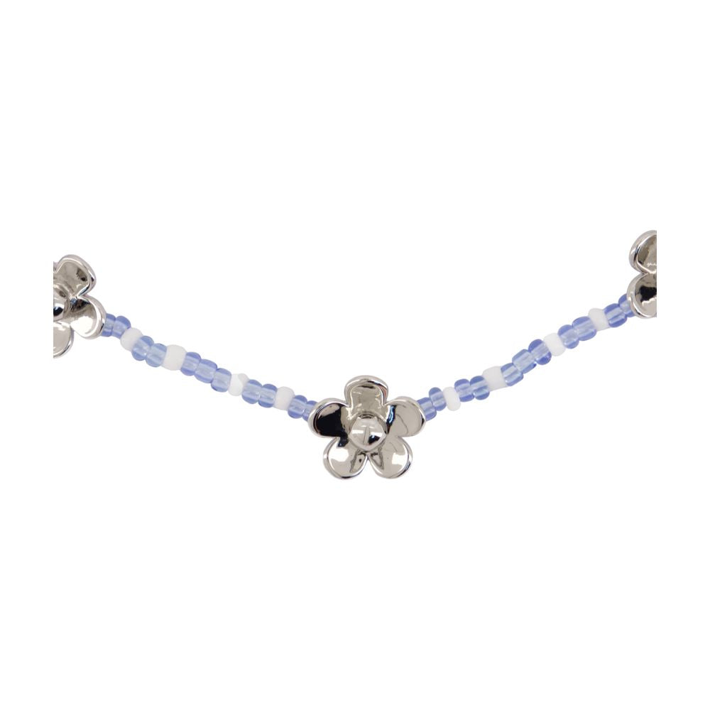 Marc Jacobs Daisy Beaded Station Necklace — Silver Metal Necklaces