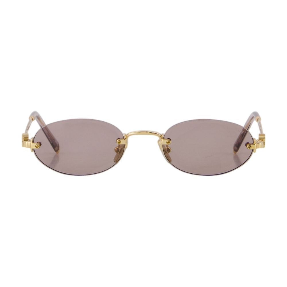 Miu Miu 0mua54s-5ak20i51 Rimless Acetate Sunglasses — Gold