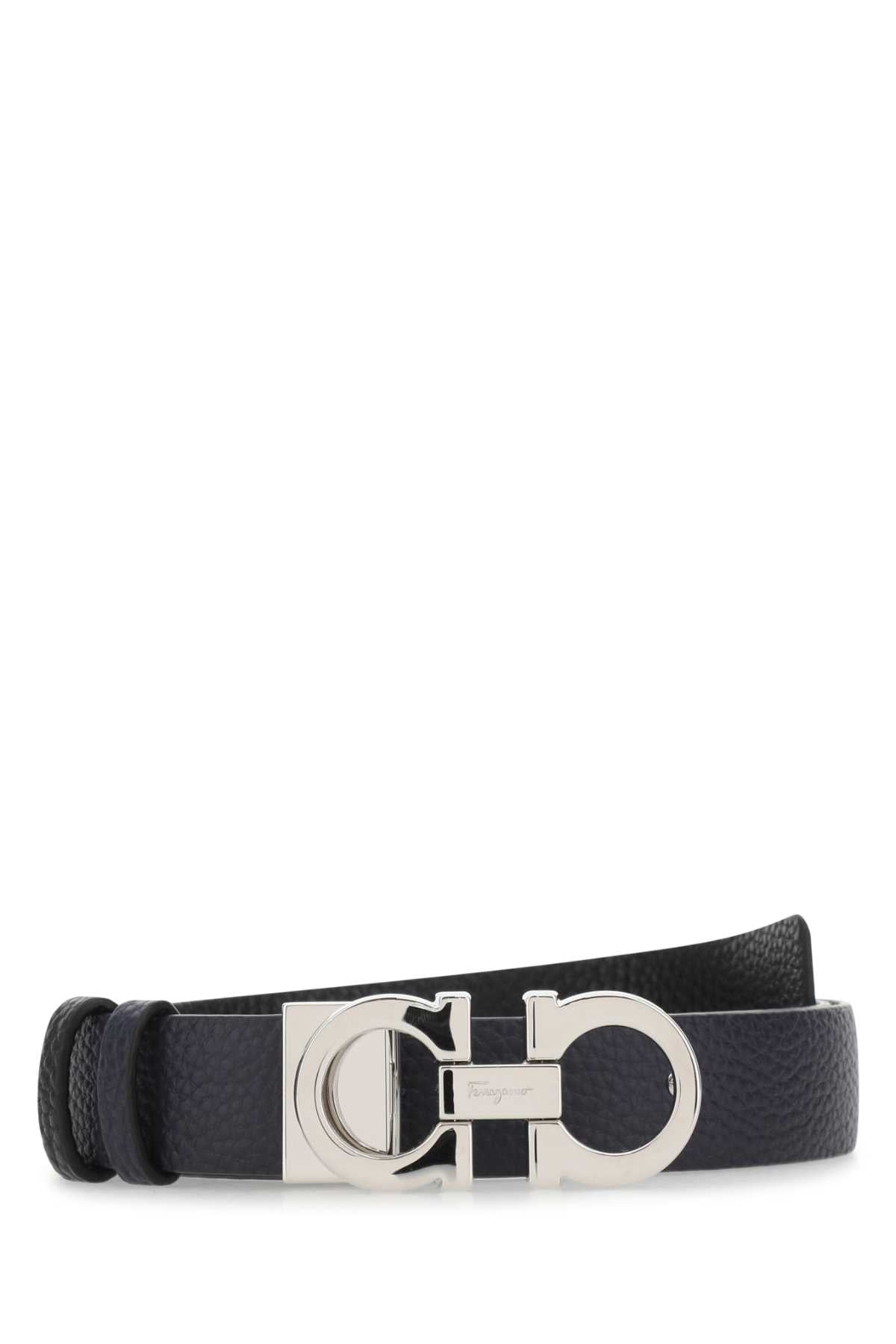 Ferragamo Mirtonero Belt — Navy