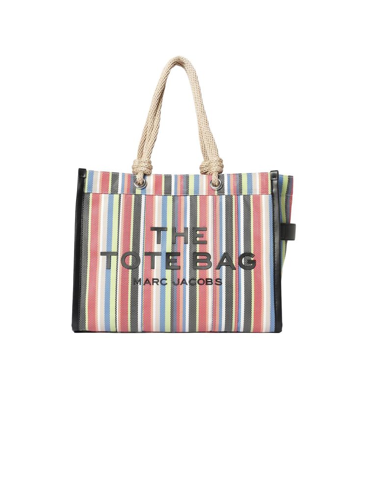 Marc Jacobs Striped Canvas Tote Bag — Multicolor Pvc