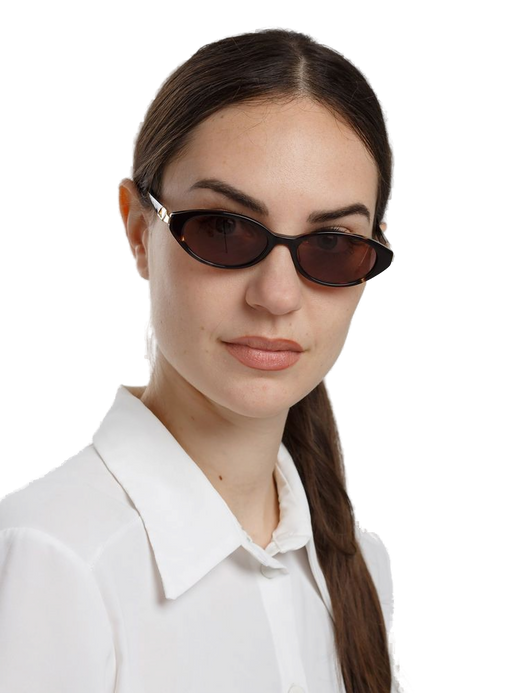 Hickmann Hi9301 Acetate Oval Sunglasses — Brown