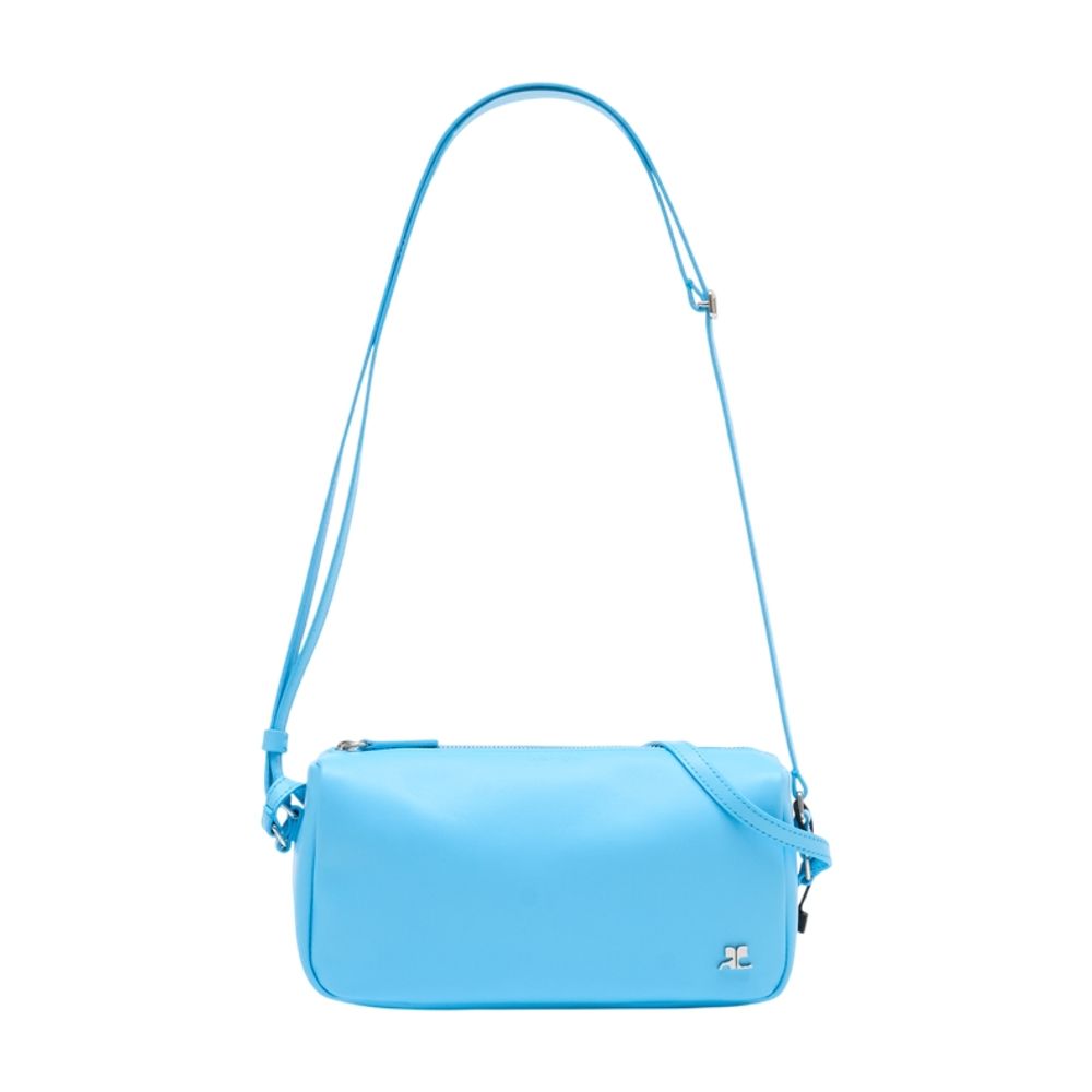 Courrèges Calfskin Leather Shoulder Bag — Blue