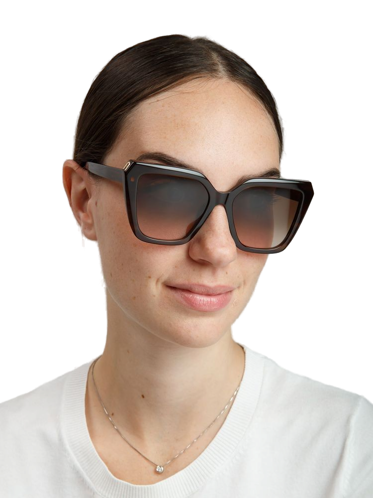 Furla Sfu978 Oversized Square-Frame Sunglasses — Brown Acetate