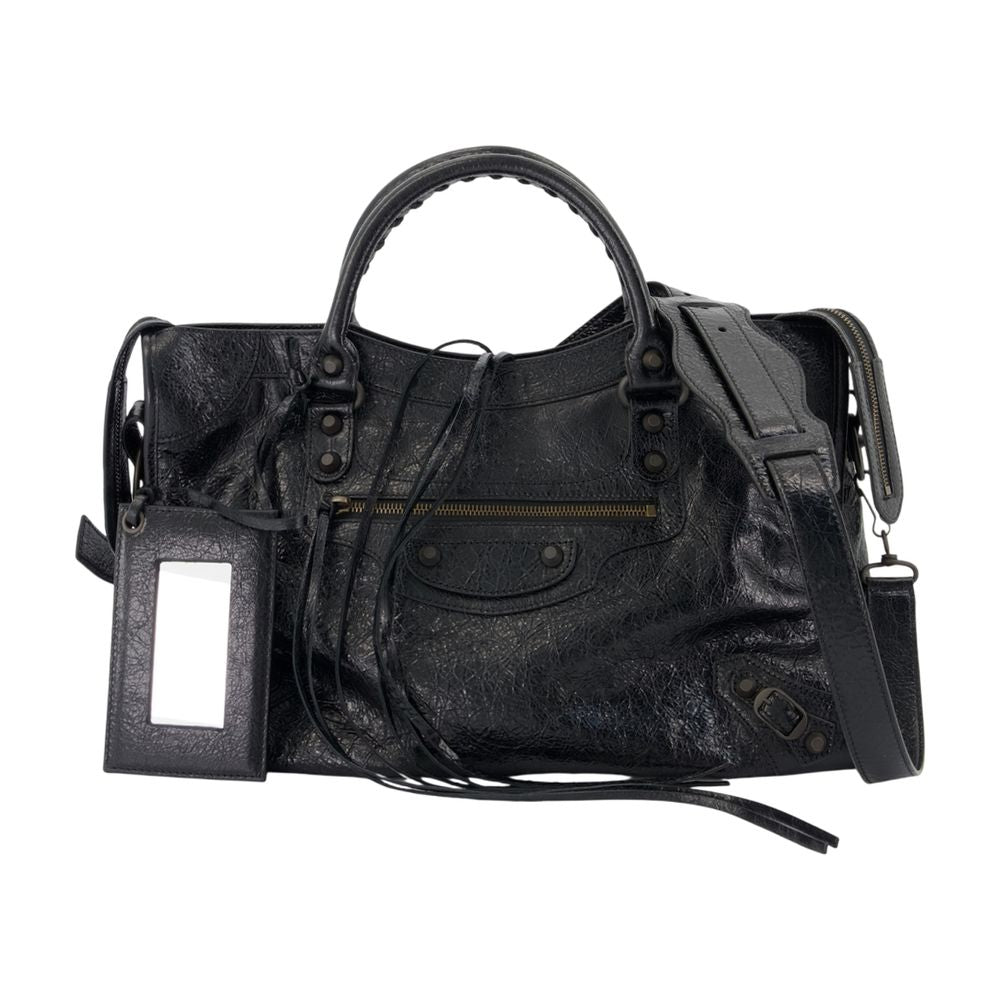 Balenciaga Le City Shoulder Bag — Black Lambskin