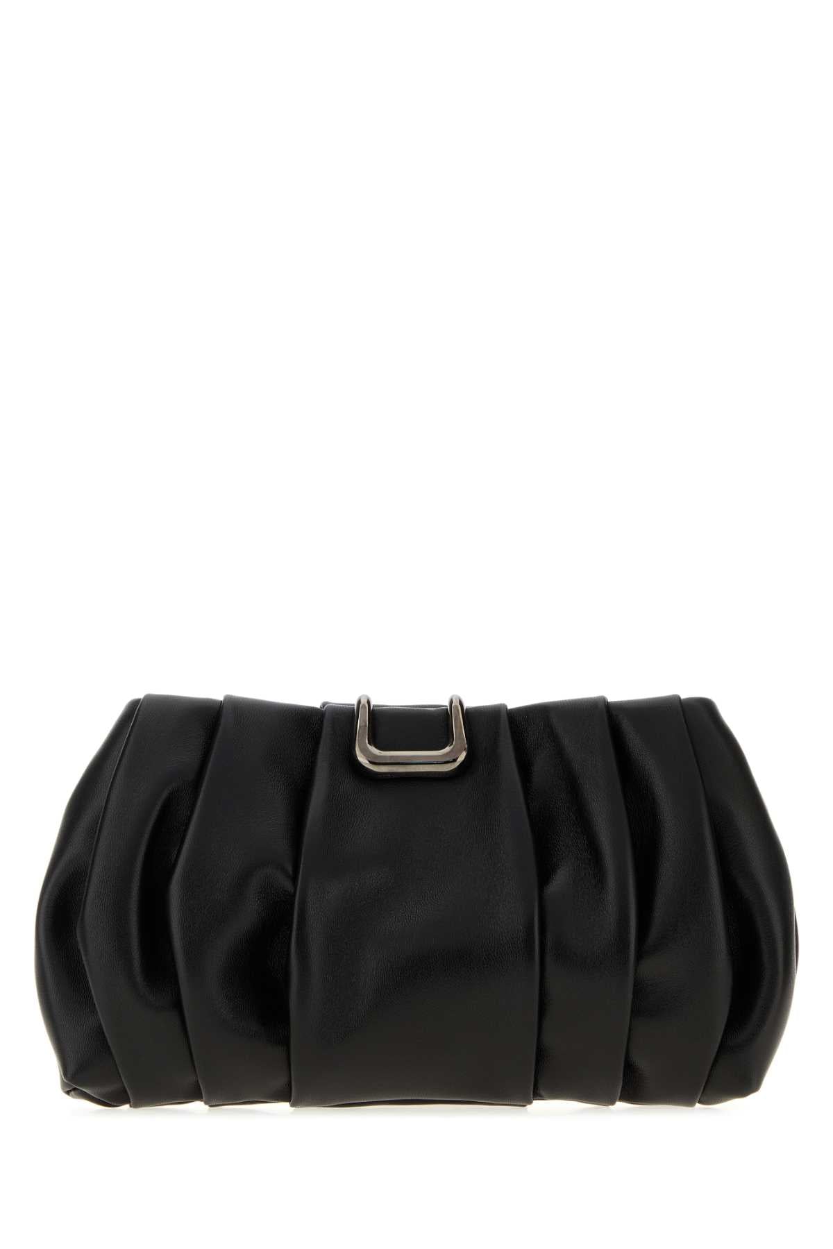 Brunello Cucinelli Pleated Leather Clutch — Black