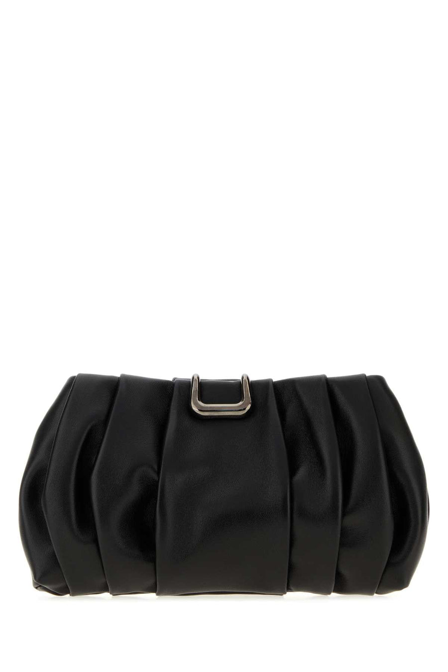 Brunello Cucinelli Pleated Leather Clutch — Black