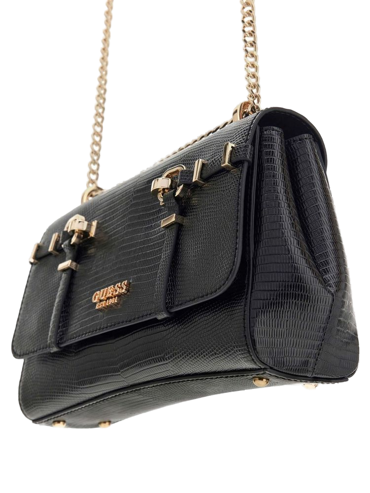Guess Leona Crossbody Bag — Black Polyurethane