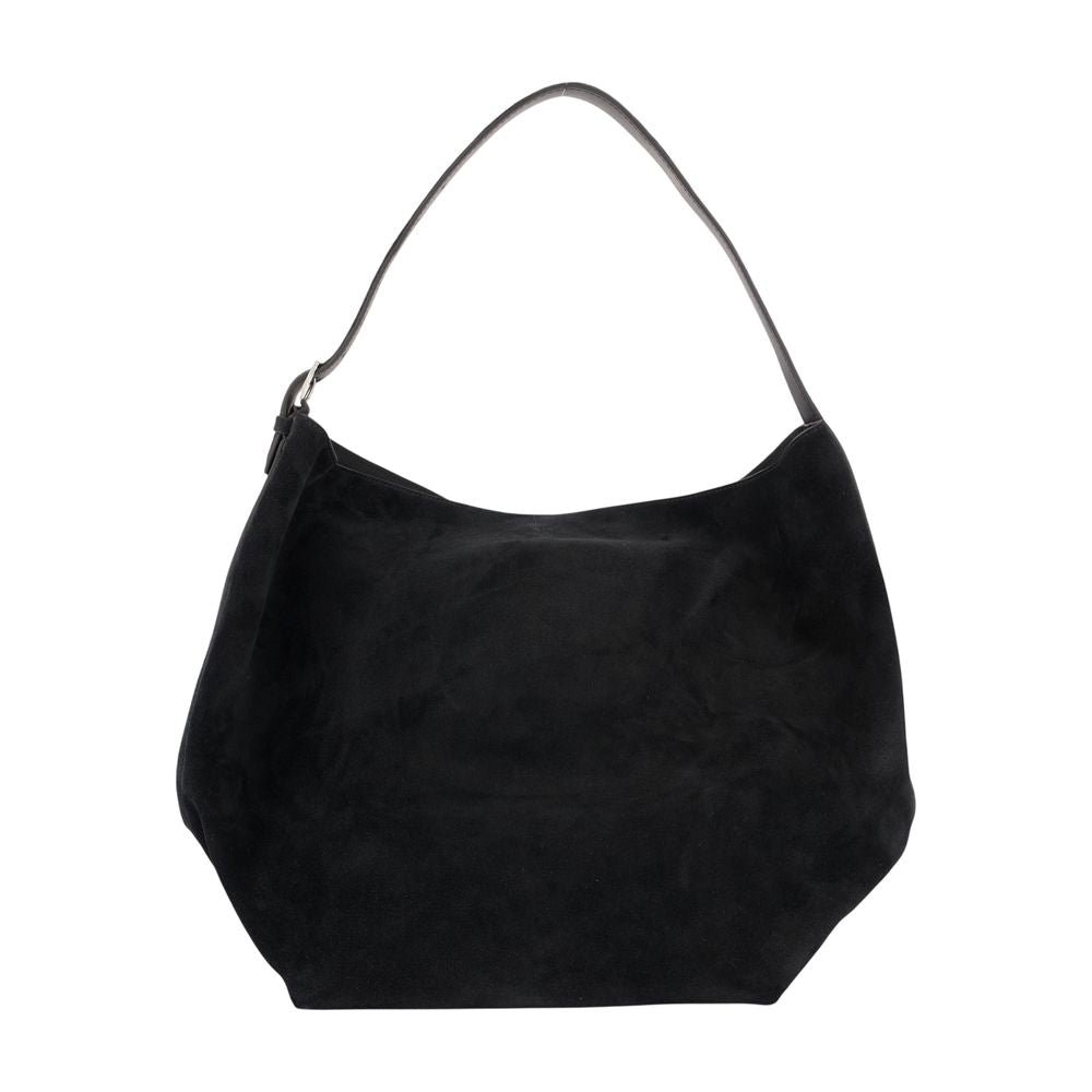 Toteme Belted Shopper Shoulder Bag — Black Calfskin