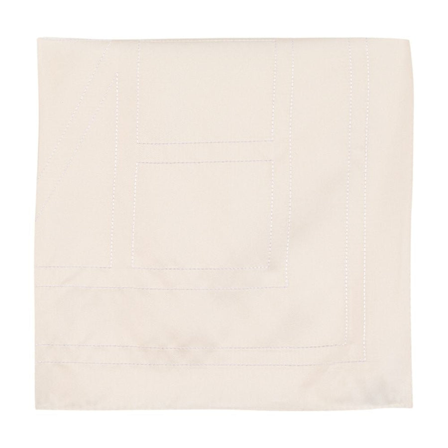 Toteme Embroidered Monogram Silk Scarf — Beige Scarfs