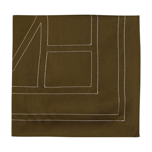 Toteme Embroidered Monogram Silk Scarf — Brown Scarfs
