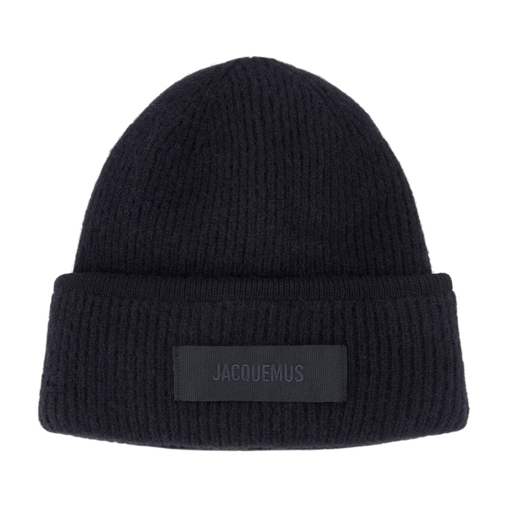 Jacquemus Acu00666ak00227-990 Ribbed Wool Beanie — Black Beanies