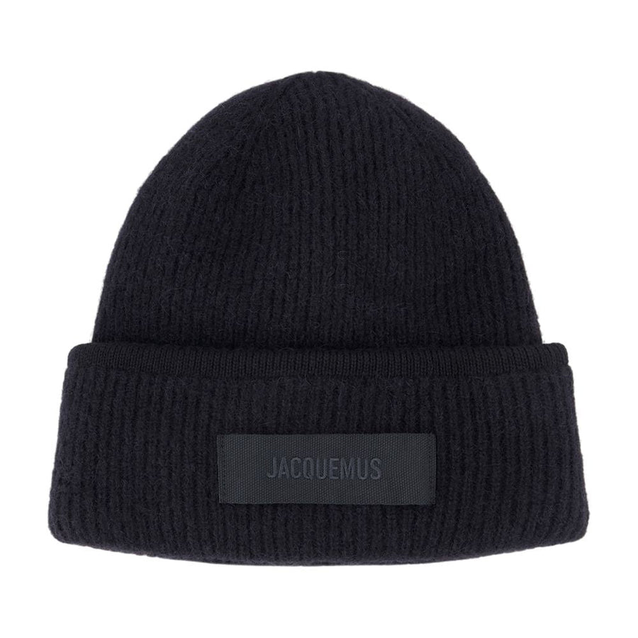 Jacquemus Acu00666ak00227-990 Ribbed Wool Beanie — Black Beanies