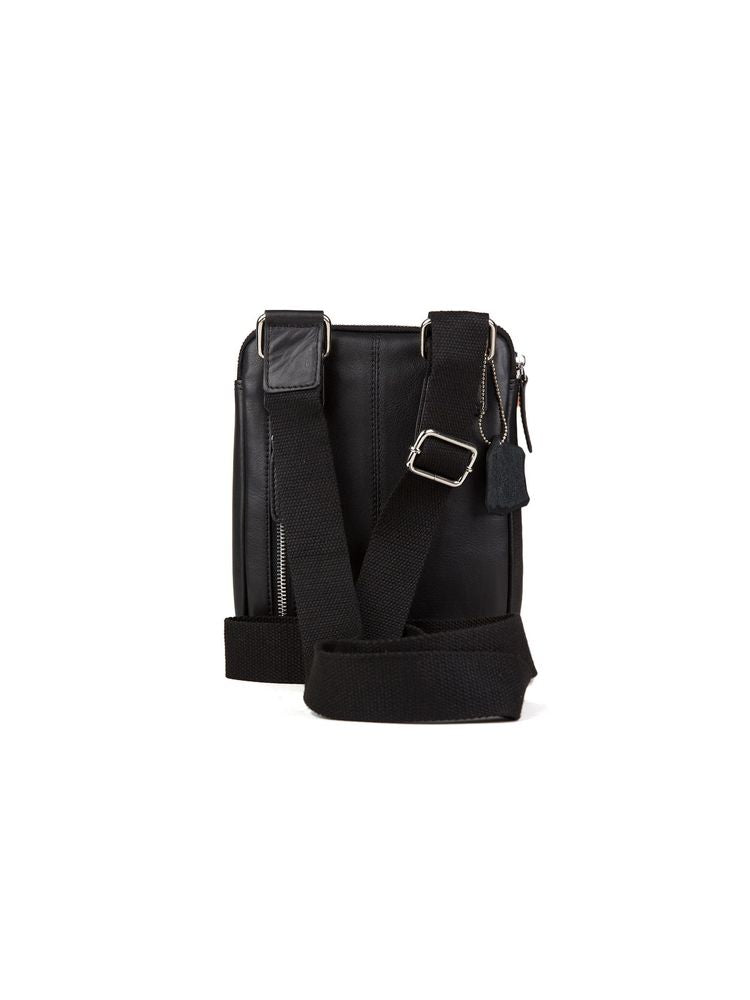 Momo Design Mixed Leather And Textile Shoulder Bag — Black