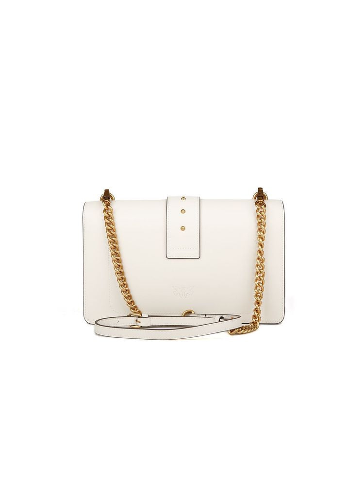 Pinko Love Crossbody Bag — White Goat Leather