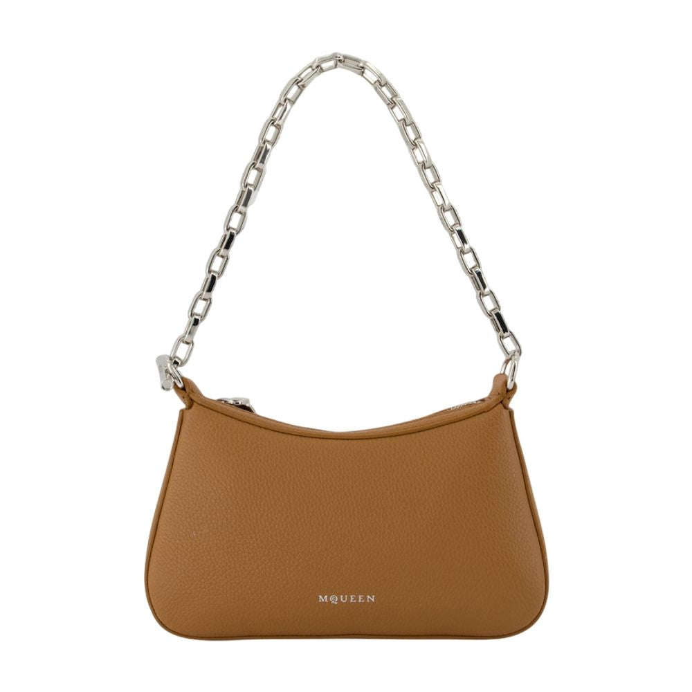 Alexander Mcqueen T Bar Mini Shoulder Bag — Brown Calfskin