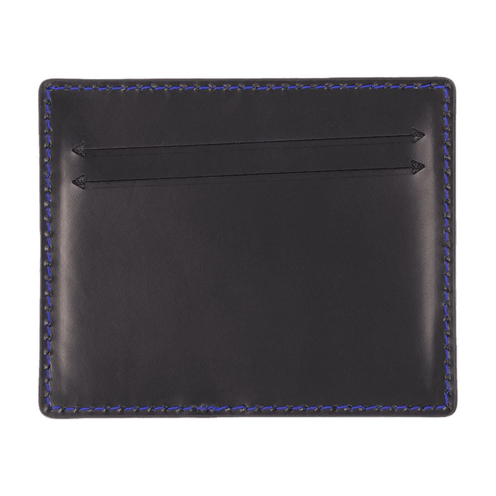 Ader Error Leather With Contrast Stitching Card Case — Black Calfskin Cases