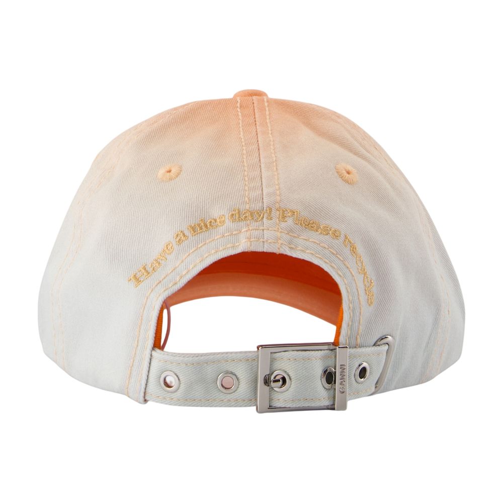 Ganni B3020220-Zz1 Ombre Cotton Baseball Cap — White Caps