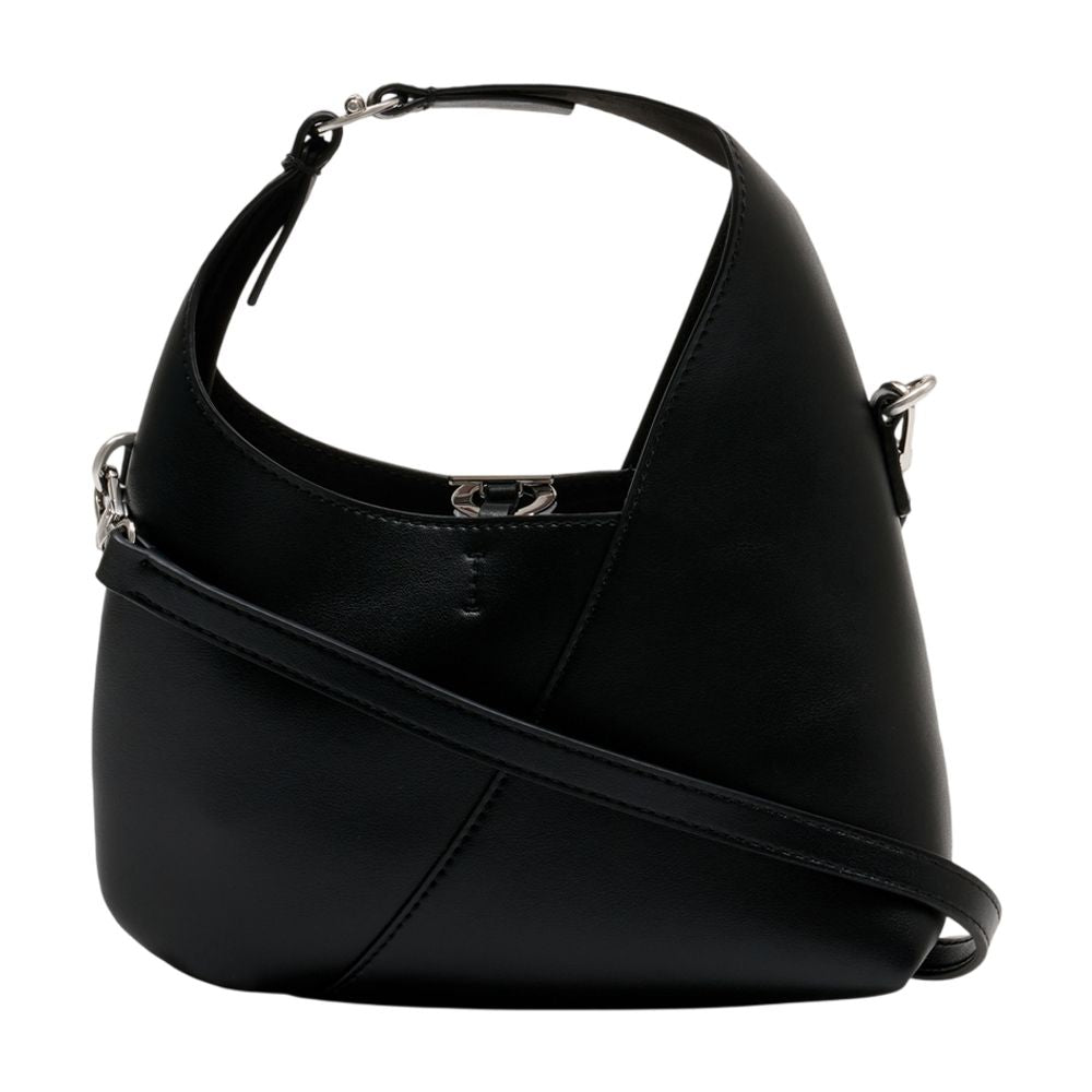 Samsøe Calfskin Hobo Shoulder Bag — Black