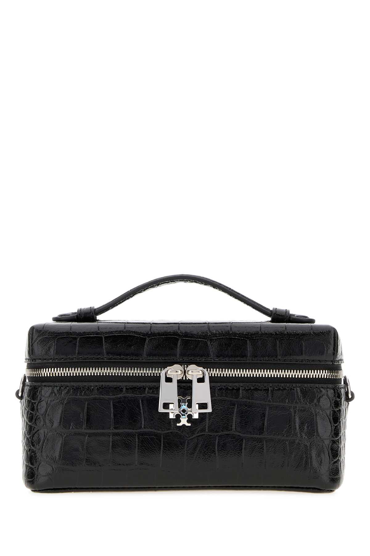 Tory Burch Charlie Vanity Top Handle Bag — Black