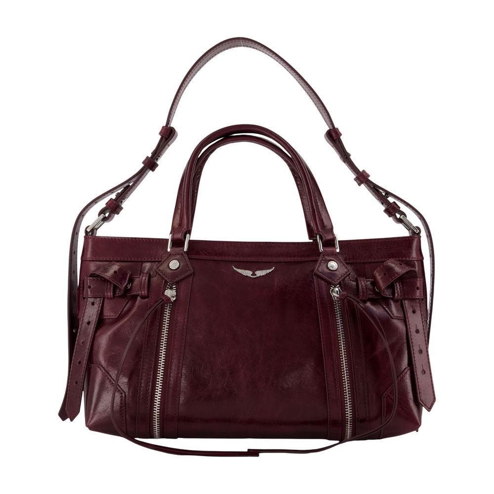 Zadig & Voltaire Sunny Rider Shoulder Bag — Burgundy Cowhide