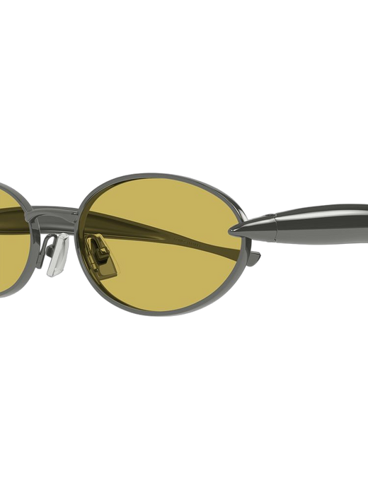 Bottega Veneta Bv1386s Metal Round Frame Sunglasses — Gray