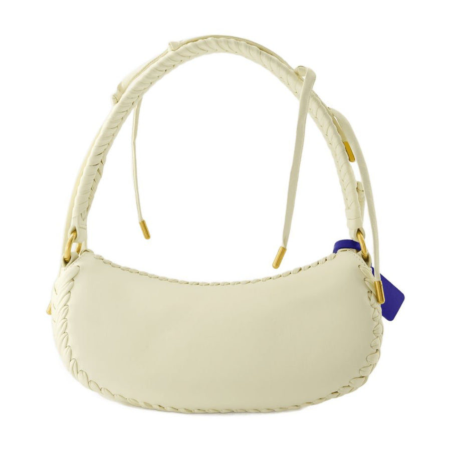 Off-White Edge Weaving Calfskin Shoulder Bag — Beige