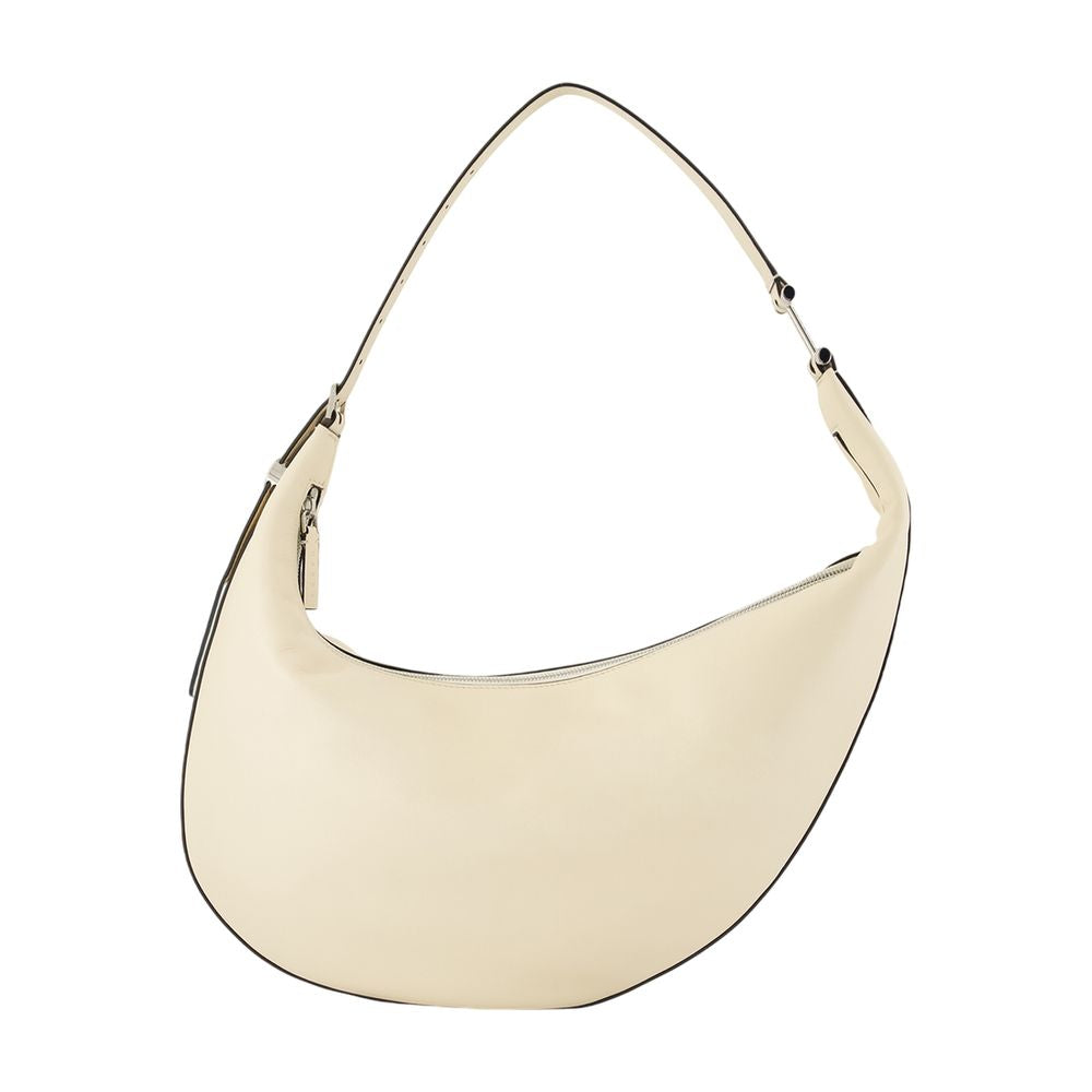 Marni Calfskin Leather Crescent Shoulder Bag — White
