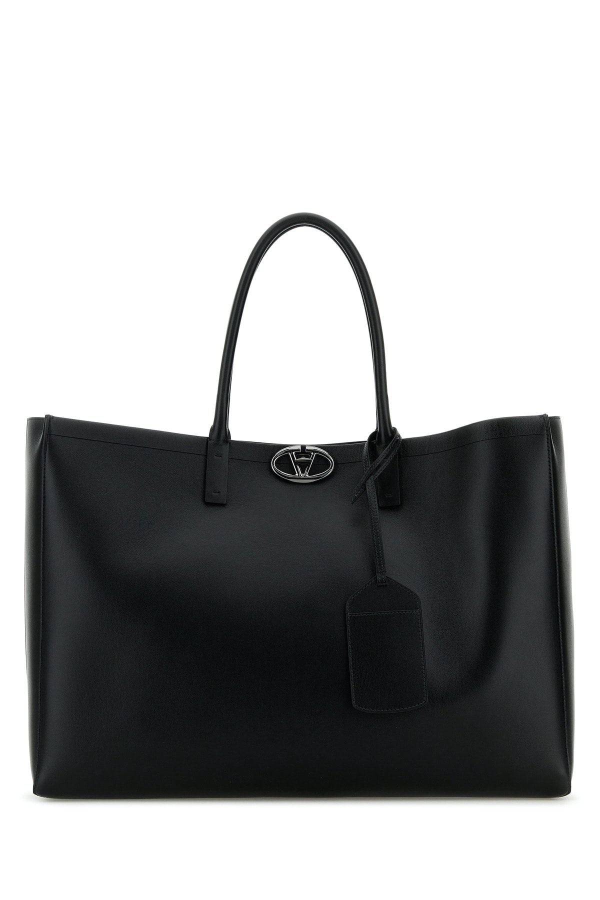 Valentino Garavani Calf Leather Tote Bag — Black Calfleatherbostaurus
