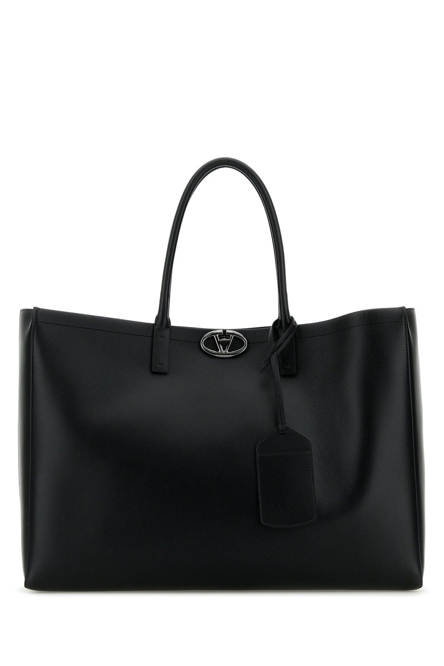 Valentino Garavani Calf Leather Tote Bag — Black Calfleatherbostaurus