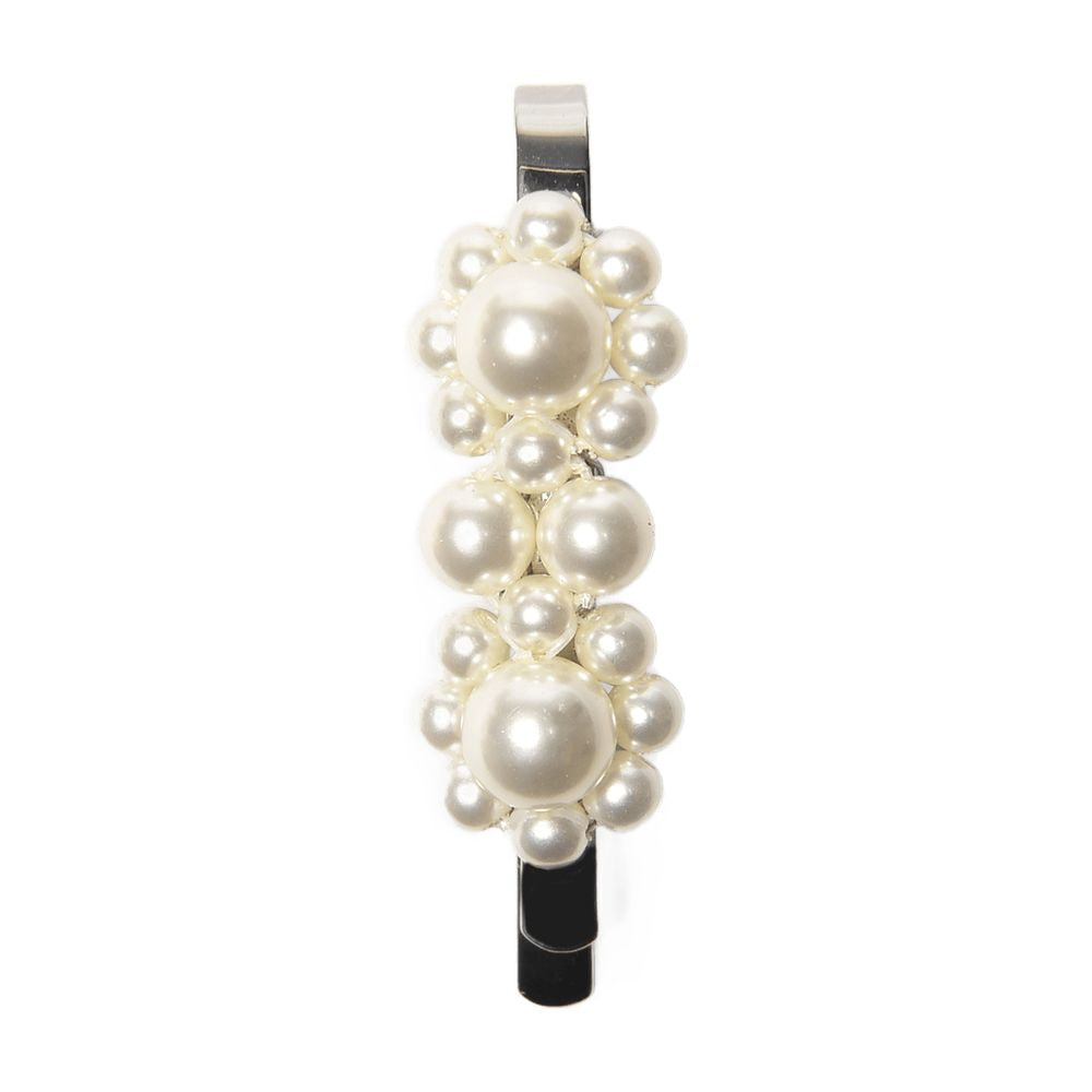 Simone Rocha Pearl-Embellished Flower Hair Clip — White Synthetic_pearls Pins Claws & Clips