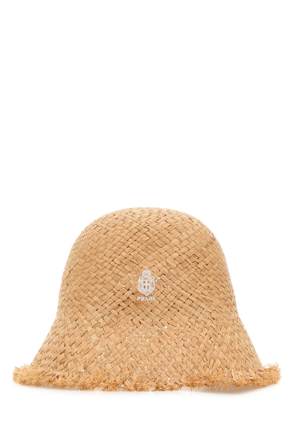 Prada Hat Raffia Baseball Cap — Beige Caps
