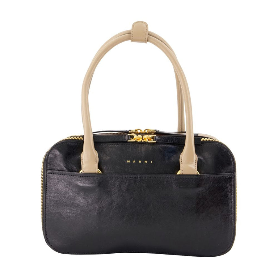 Marni Shoulder Bag — Black Calfskin