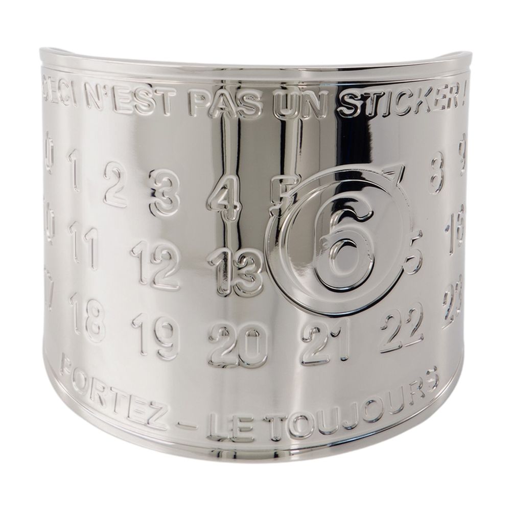 Mm6 Maison Margiela Stickers Bracelet — Silver Metal Bracelets