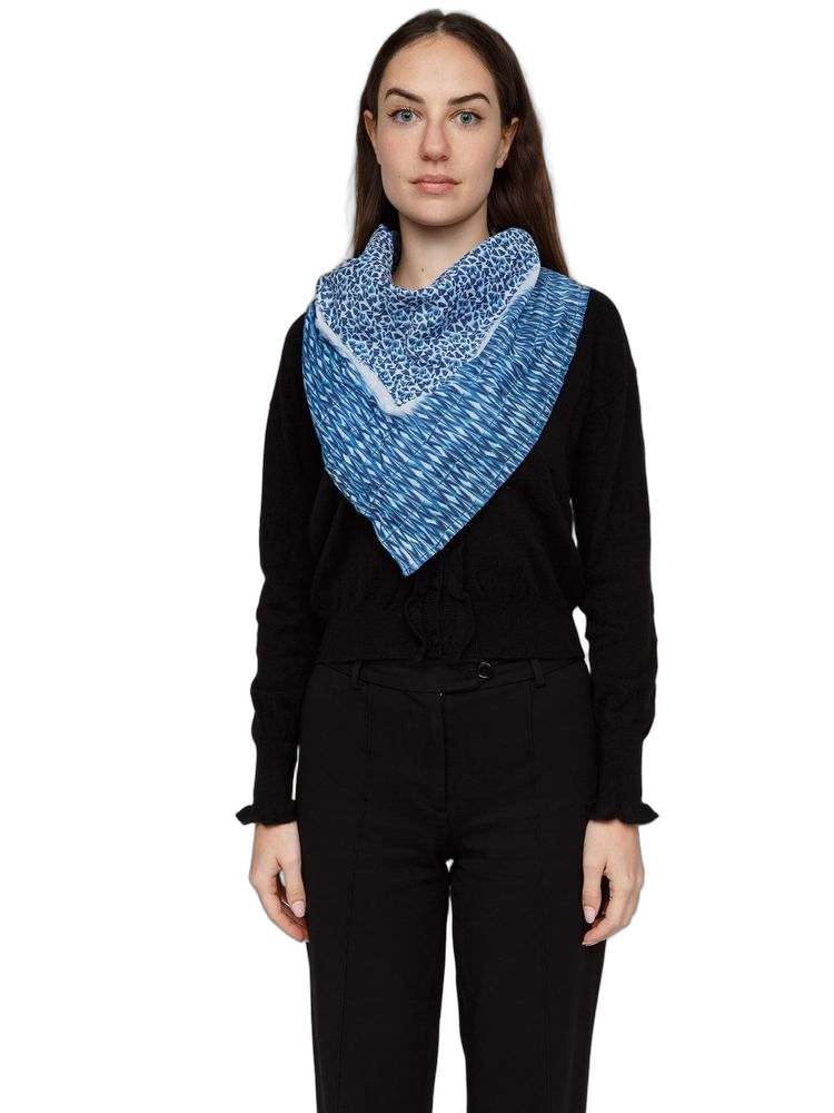 Pinko Zzyl Scarf — Blue Cotton Scarfs
