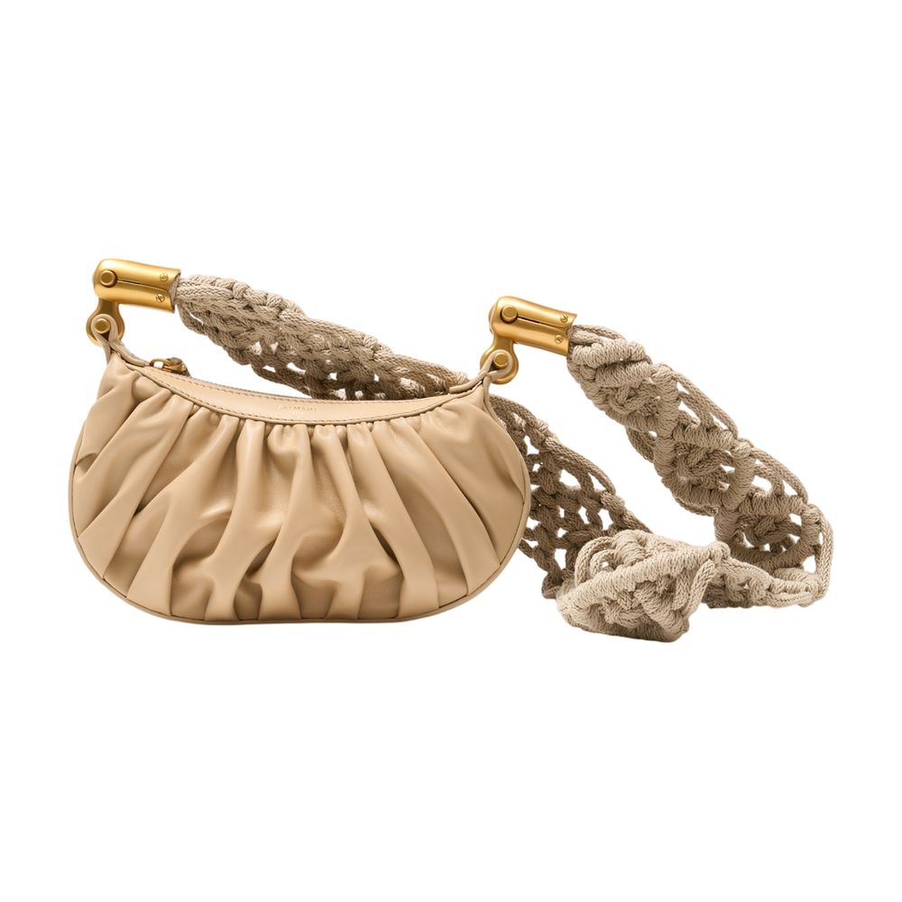 Balmain Crossbody Bag — Beige Calfskin